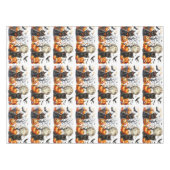 Vintage Retro Halloween Katze und Kürbistablette Tischdecke (Vorderseite (Horizontal))