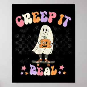 Vintage Retro Halloween-Make it real Geist-Junge F Poster