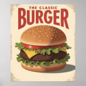 Vintage Retro Hamburger Diner Poster Kunst (Vorne)