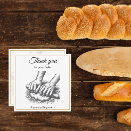 Vintage Retro Handmade Sauerteig Bäckerei für Bäck Dankeskarte
