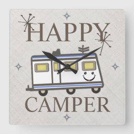 Vintage Retro Happy Camper Wall Uhr