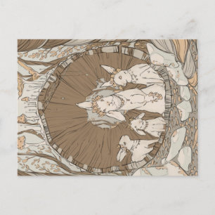 Vintage Retro-Hasen Kaninchen Postkarte