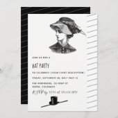 Vintage Retro-Hat-Party Einladung (Vorne/Hinten)