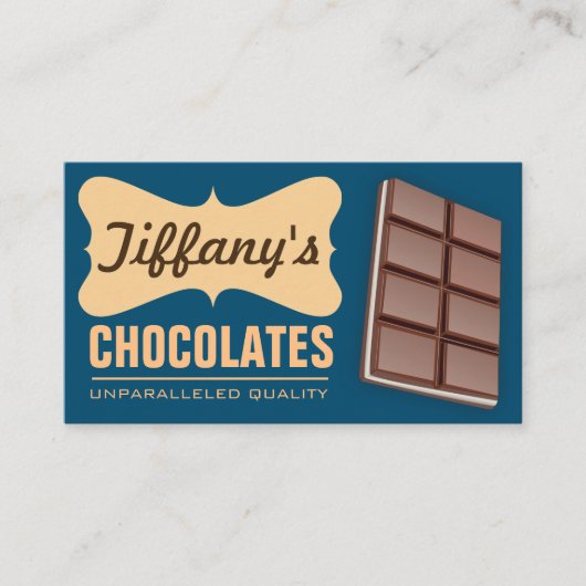 Vintage Retro-Hausgemachte Süßschokolade Visitenkarte (Vorderseite)