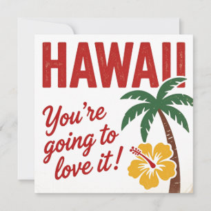Vintage Retro Hawaii-Inseln Reiseillustration Feiertagskarte