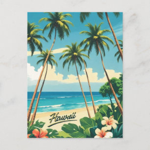 Vintage Retro Hawaii-Inseln Reiseillustration Feiertagspostkarte
