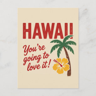 Vintage Retro Hawaii-Inseln Reiseillustration Feiertagspostkarte