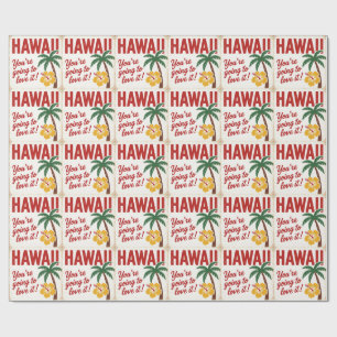 Vintage Retro Hawaii-Inseln Reiseillustration Geschenkpapier