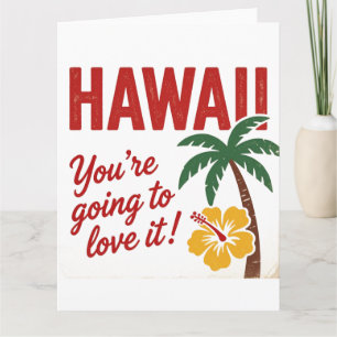 Vintage Retro Hawaii-Inseln Reiseillustration Karte