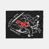 Vintage Retro Heart Disease Awareness Funny  Fleecedecke (Vorderseite (Horizontal))