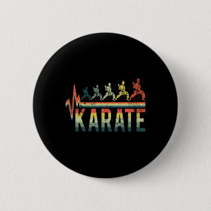 Vintage Retro Herzschlag Wort Karate Kickboxen Sch Button