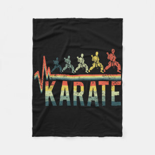 Vintage Retro Herzschlag Wort Karate Kickboxen Sch Fleecedecke