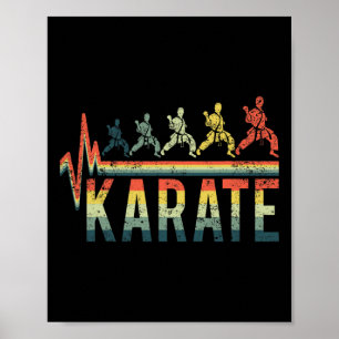 Vintage Retro Herzschlag Wort Karate Kickboxen Sch Poster