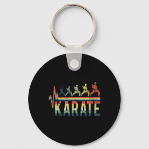 Vintage Retro Herzschlag Wort Karate Kickboxen Sch Schlüsselanhänger