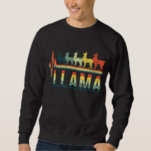 Vintage Retro Herzschlag-Wort Lama Tierliebhaber C Sweatshirt