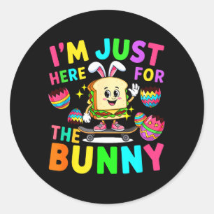 Vintage Retro hier für Bunny Sandwich Bunt Runder Aufkleber