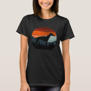 Vintage Retro Himmel- und Wald-Windhund-Rettungshu T-Shirt