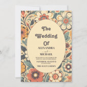 Vintage Retro-Hochzeit der 70er Jahre Einladung (Vorderseite)