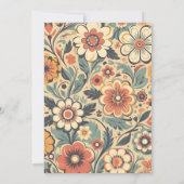 Vintage Retro-Hochzeit der 70er Jahre Einladung (Rückseite)