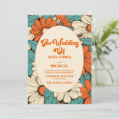 Vintage Retro-Hochzeit Einladung (Stehend Vorderseite)