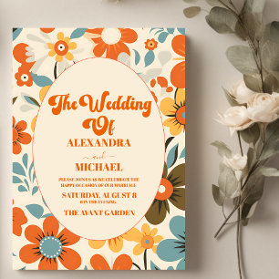 Vintage Retro-Hochzeit Einladung