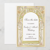 Vintage Retro-Hochzeit floral Save the Date (Vorne/Hinten)