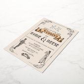 Vintage Retro-Hochzeitseinladung in Schwarz/Weiß Folieneinladung (Gedreht)