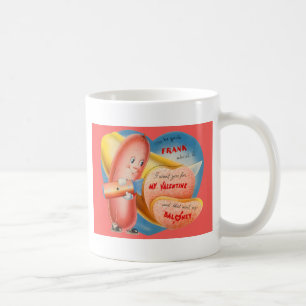 Vintage Retro Hot Dog Schneide Baloney Valentinsta Kaffeetasse