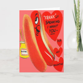 Vintage Retro Hot Dog Valentine Card Feiertagskarte