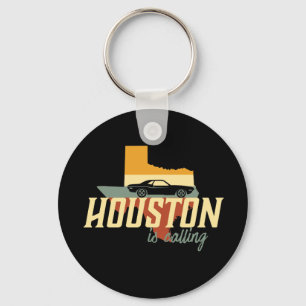 Vintage Retro Houston Texas USA Stadtplan Schlüsselanhänger