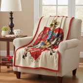 Vintage Retro "Howdy, Pardner!" Valentine Fleecedecke