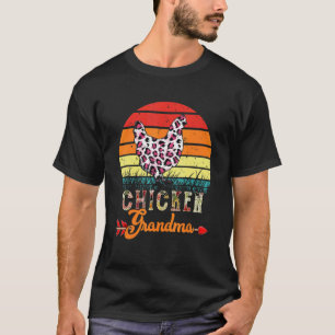 Vintage Retro Huhn Oma Blumen Leopard Chic T-Shirt