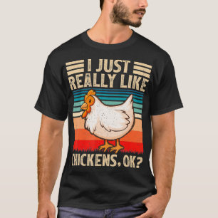 Vintage Retro Hühnerliebhaber Ich mag Chi einfach T-Shirt