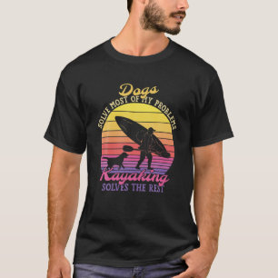 Vintage Retro Hunde und Kajak lösen mein ganzes Pr T-Shirt