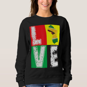 VINTAGE RETRO I LIEBE GUYANA FLAG MAP FÜR GÄSTER SWEATSHIRT