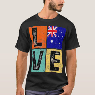 Vintage Retro Ich liebe Australien-Flagge für Aust T-Shirt