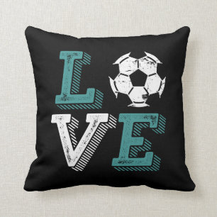 Vintage Retro Ich liebe Fußball Spieler Trainer Sp Kissen