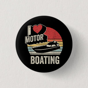 Vintage Retro Ich liebe Motorbootfahren Lustiger B Button