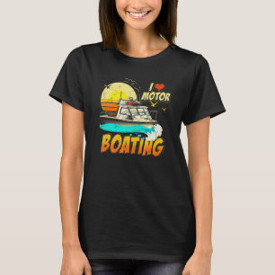 Vintage Retro Ich liebe Motorbootfahren Lustiger B T-Shirt