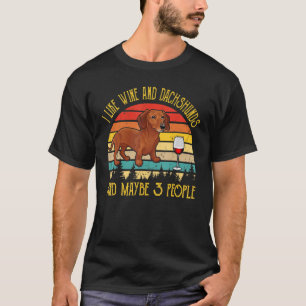 Vintage Retro Ich mag Wein und Dachshunde beim Tri T-Shirt