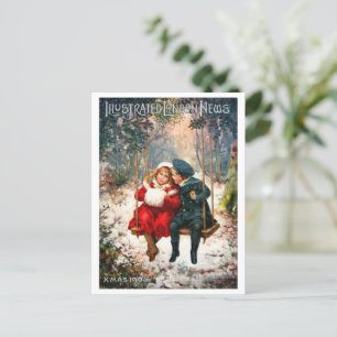 Vintage Retro Illustrated London News Weihnachten Postkarte