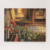 Vintage Retro-Illustration gemütliche Weihnachts-Z Puzzle (Horizontal)