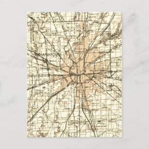 Vintage Retro Indianapolis Karte