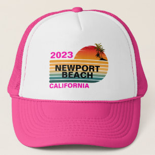VINTAGE RETRO INDIVIDUELL NEWPORT BEACH KALIFORNIE TRUCKERKAPPE