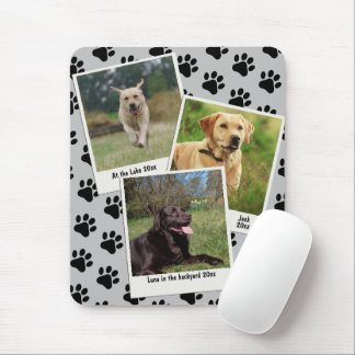 Vintage Retro Instant 3 Tierfoto Rahmen Pfotenabdr Mousepad