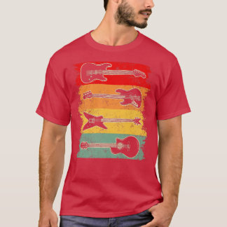 Vintage Retro Instrument Musikerinnen Gitarre T-Shirt