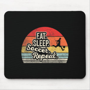 Vintage Retro Iss Schlafen Fußball Wiederholen Fuß Mousepad