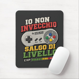 Vintage Retro Italienischer Gamer Level Up Mousepad
