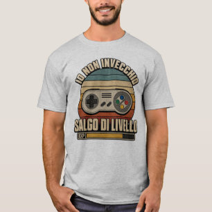 Vintage Retro Italienischer Gamer Level Up T-Shirt