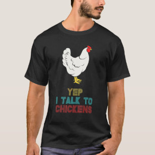 Vintage Retro Ja Ich Rede Mit Hühnern Hühnerfarm T-Shirt